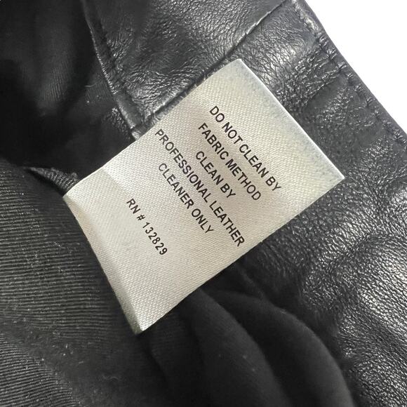 LPA Leather Pant 597 Revolve Cropped Pants High Rise Waist Black Women's Large - Picture 8 of 13